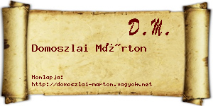 Domoszlai Márton névjegykártya
