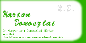 marton domoszlai business card